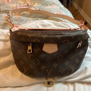 Designer bumbag. Tanned leather color